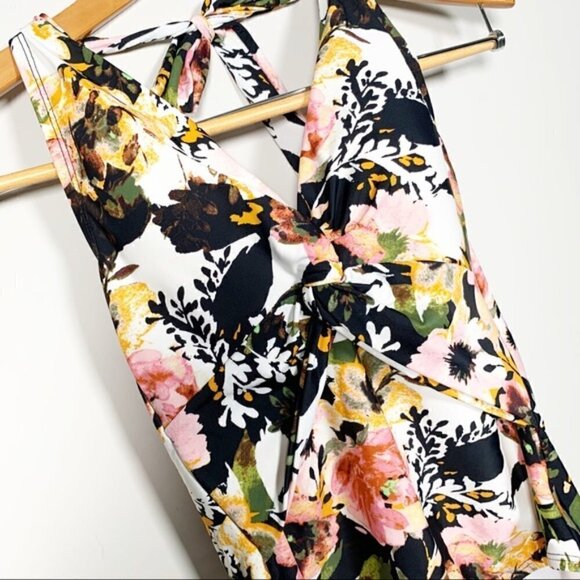 Kona Sol Floral Halter one piece swimsuit Small - Picture 5 of 8